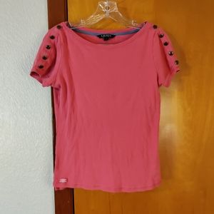 Raugh Lauren pink t shirt size medium